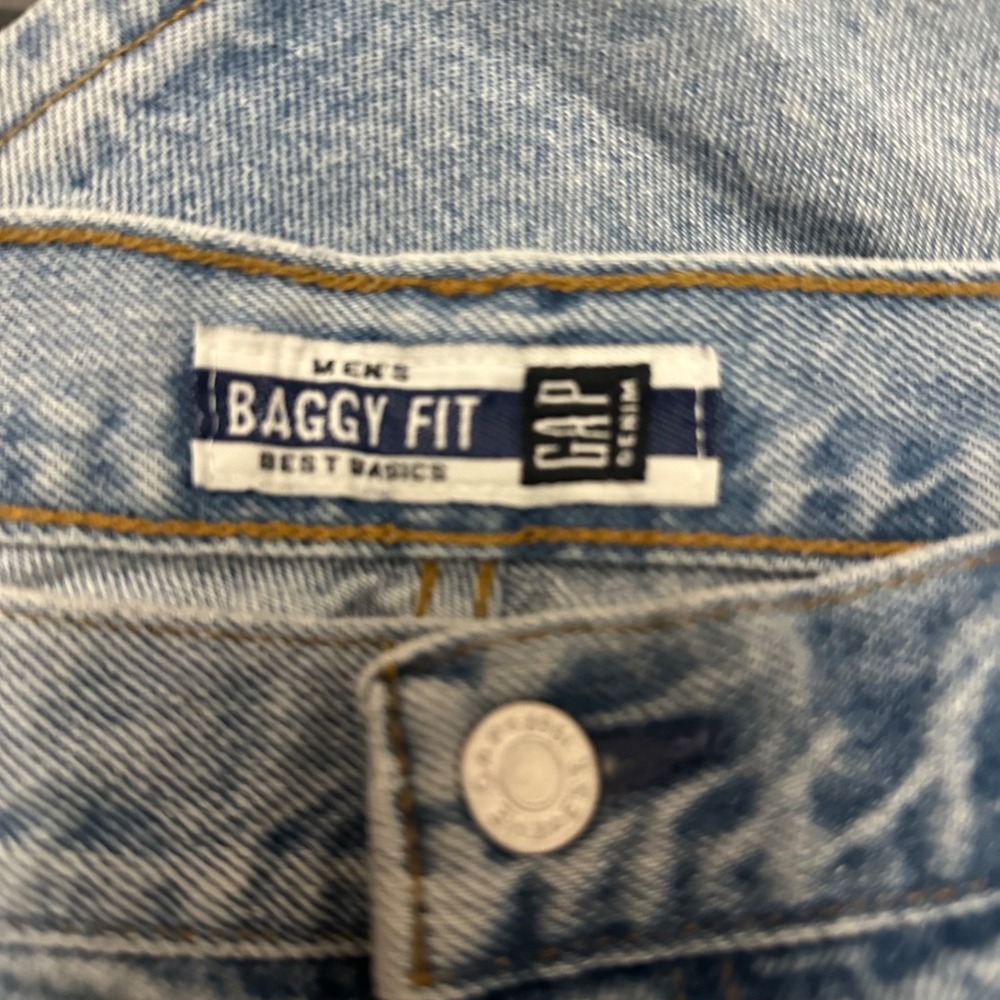 Vintage Gap Jean Shorts Men's 36 Blue Baggy Fit Denim Shorts USA Made - Picture 5 of 5